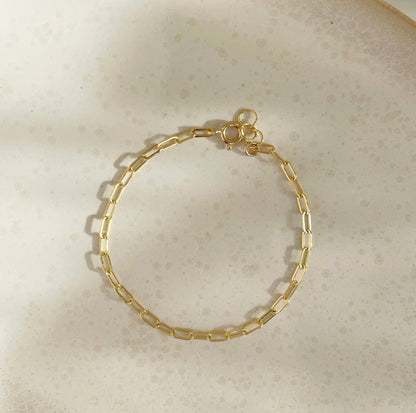 Small Narrow Links Bracelet | 14K Gold | Hypoallergenic, Waterproof and Tarnish-Resistant Token Jewelry Default Title Wellaine