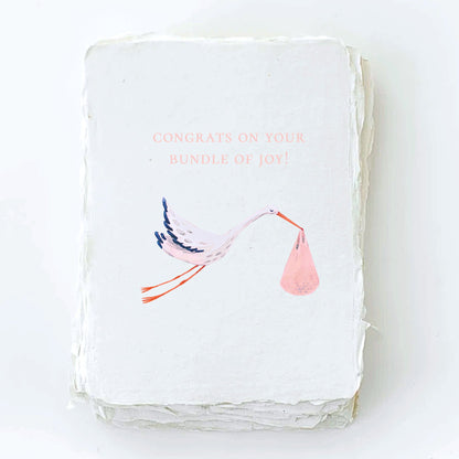 "Bundle of Joy" | Baby Girl Congratulation Greeting Card - Wellaine