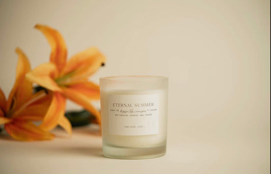 ETERNAL SUMMER | Stargazer Lily and Ocean Pine All Natural Coconut Wax Candle | 11 Ounce Orchid and Ash Default Title Wellaine