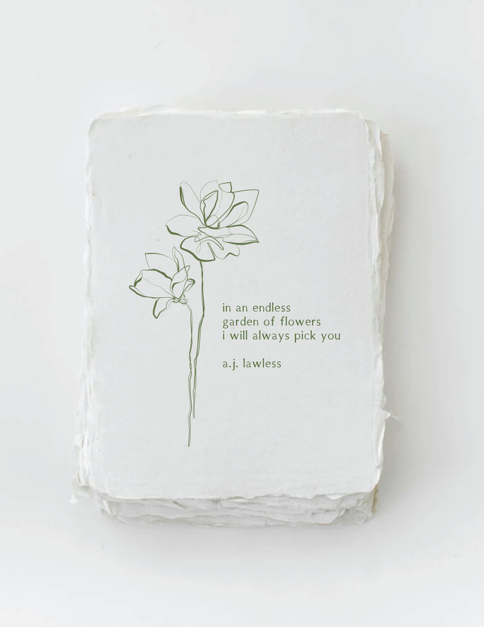 "In an Endless Garden, I Will Always Pick You" | Floral Love Greeting Card - Wellaine