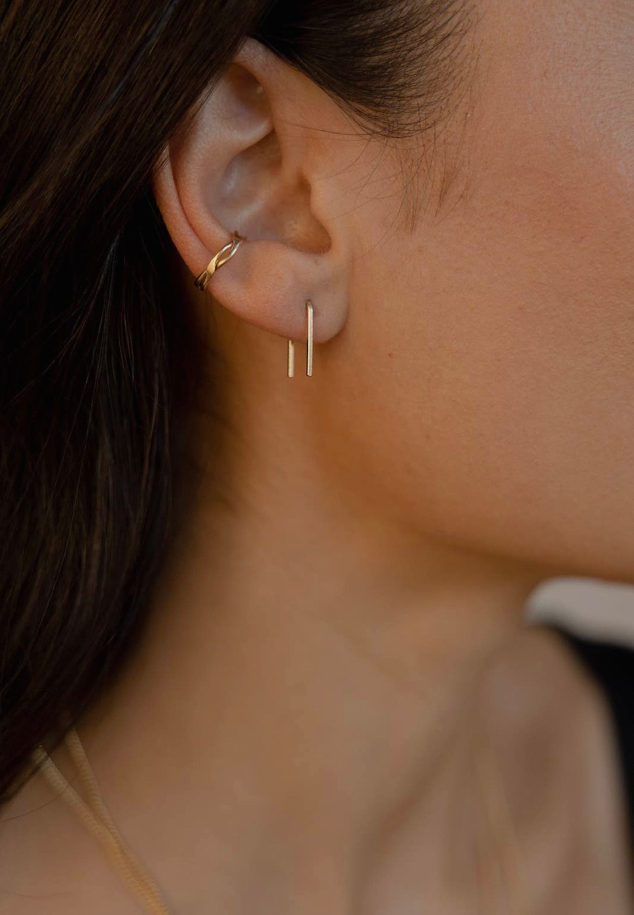 Minimal Staples Earrings | 14K Gold Fill | Hypoallergenic, Waterproof and Tarnish-Resistant - Wellaine