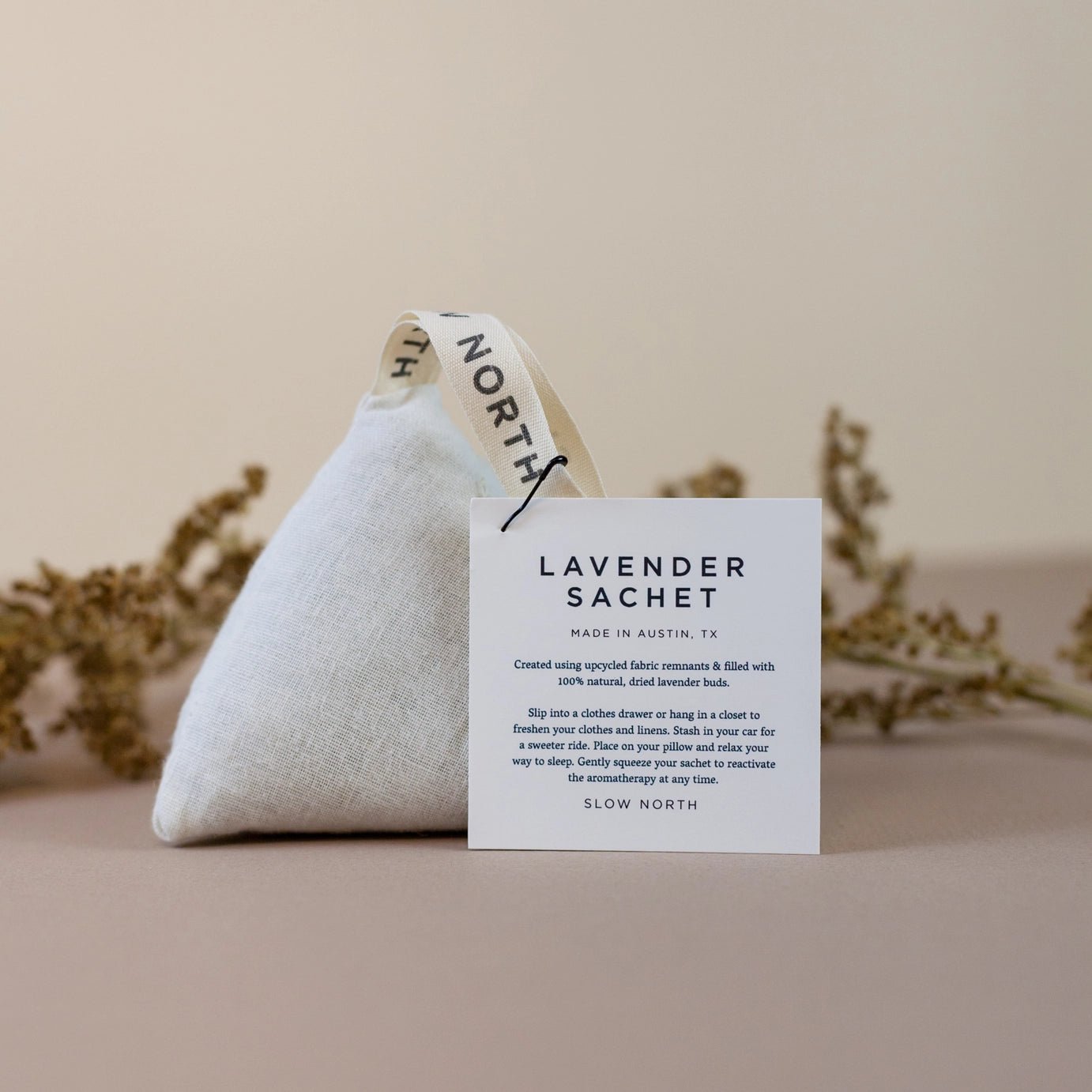 Organic Lavender Sachet Pouch | Centering and Soothing Aromatherapy | Fabric Refresher - Wellaine