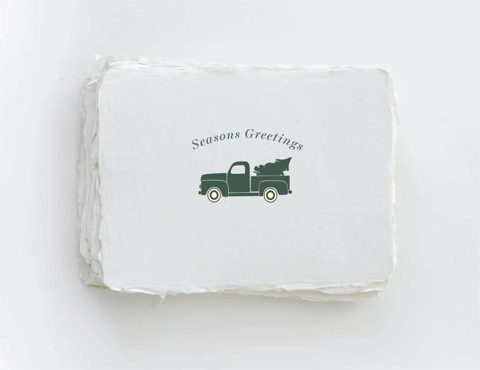 "Seasons Greetings" | Truck Christmas Holiday Greeting Card - Wellaine