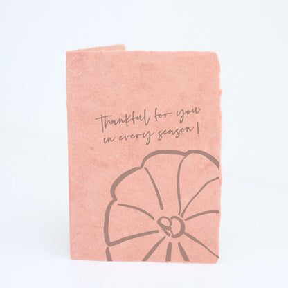 "Thankful for you in Every Season" | Pumpkin Greeting Card - Wellaine